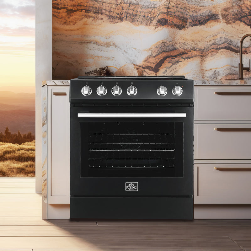 Load image into Gallery viewer, Forno Leonardo Espresso 30-Inch Black Electric Range, True Convection, Energy Efficient