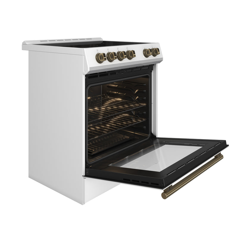 Load image into Gallery viewer, Forno Leonardo Espresso 30-Inch, White Electric Range - FFSEL6012-30WHT