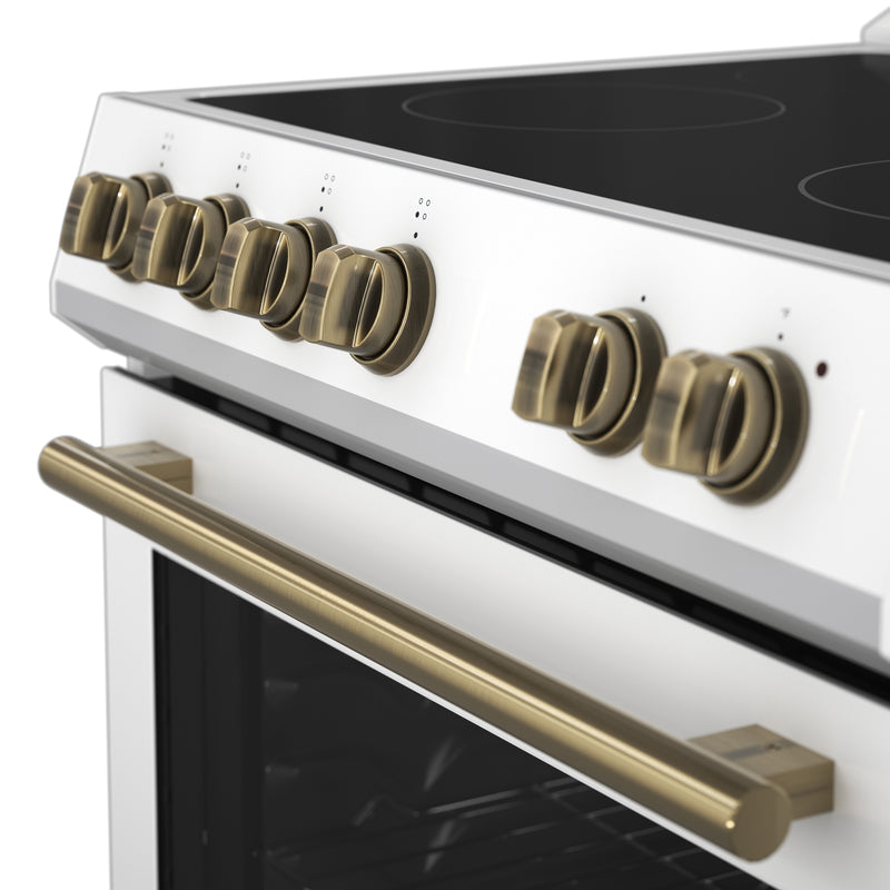 Load image into Gallery viewer, Forno Leonardo Espresso 30-Inch, White Electric Range - FFSEL6012-30WHT