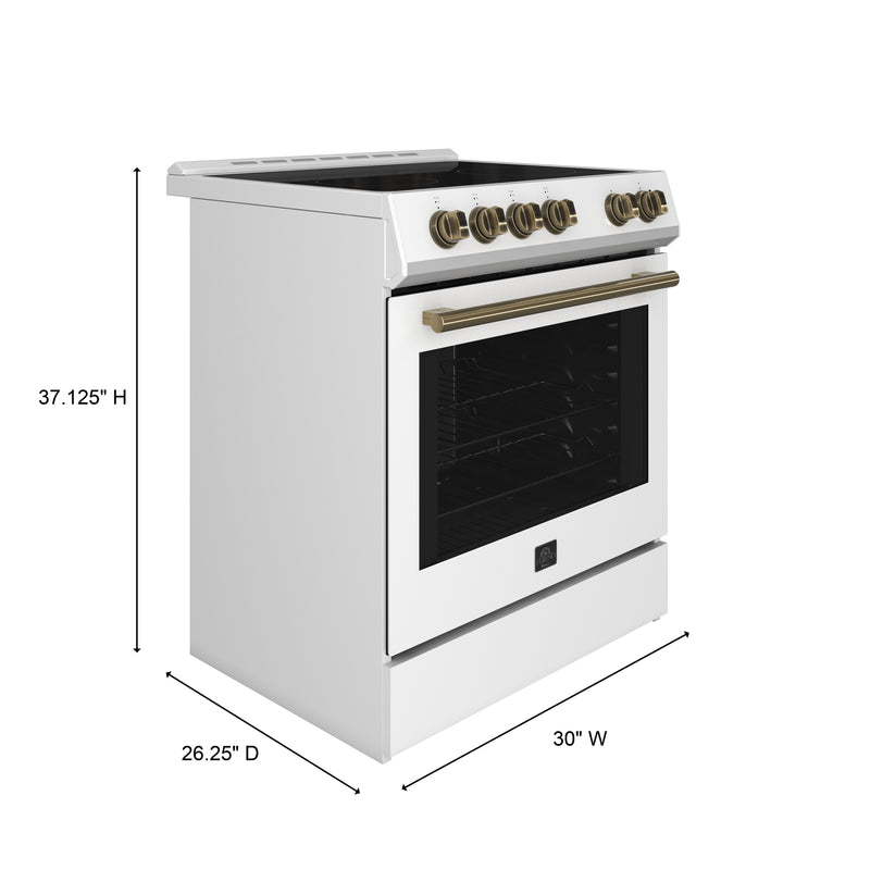 Load image into Gallery viewer, Forno Leonardo Espresso 30-Inch, White Electric Range - FFSEL6012-30WHT