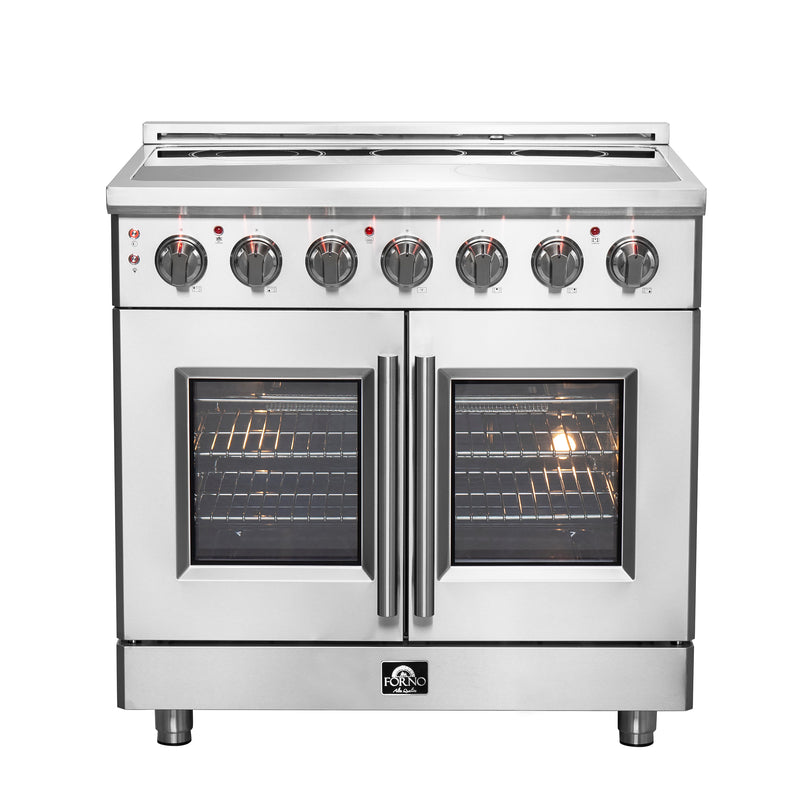 Load image into Gallery viewer, Forno Massimo 36-Inch Freestanding French Door Electric Range, True Convection Oven