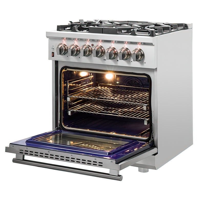 Load image into Gallery viewer, Forno Massimo 30-Inch, Stainless Steel Freestanding Dual Fuel Range with 4 Burners, Double Convection Ovens - FFSGS6125-30