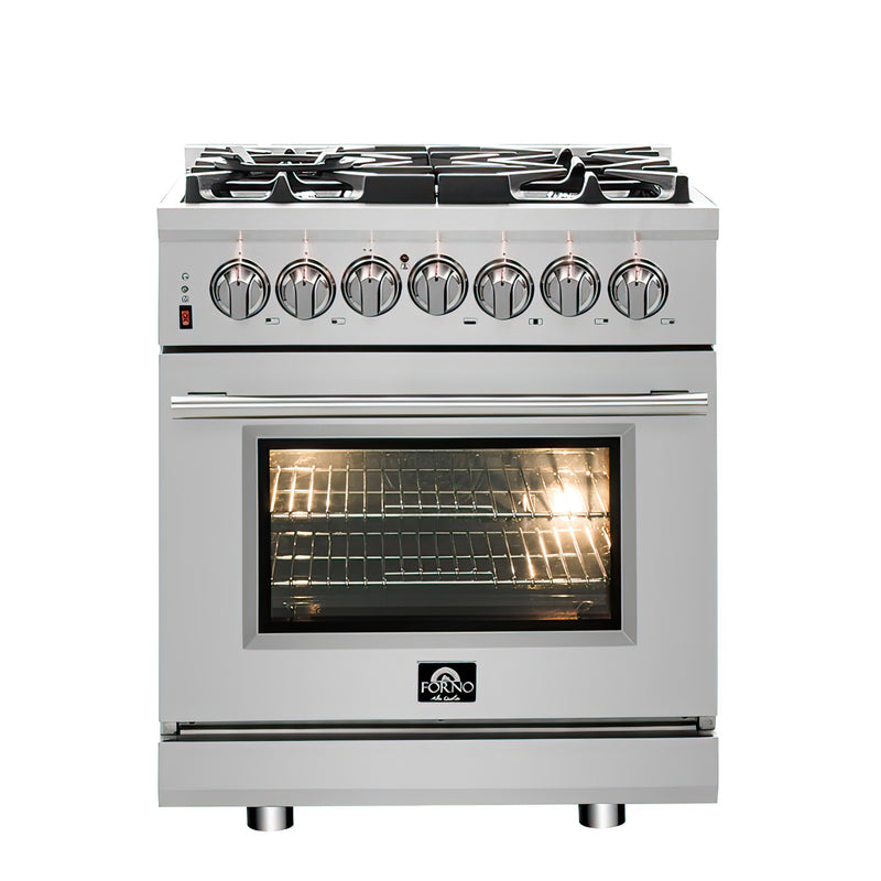 Load image into Gallery viewer, Forno Massimo 30-Inch Freestanding Dual Fuel Range, 4 Burners, Double Convection Ovens