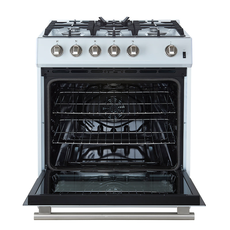 Load image into Gallery viewer, Forno Leonardo Espresso 30-Inch, White Gas Range with 5 Burners - FFSGS1116-30WHT