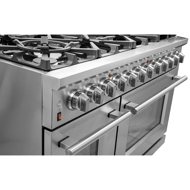 Load image into Gallery viewer, Forno Massimo 48-Inch Freestanding Dual Fuel Range, 8 Burners, Double Convection Ovens