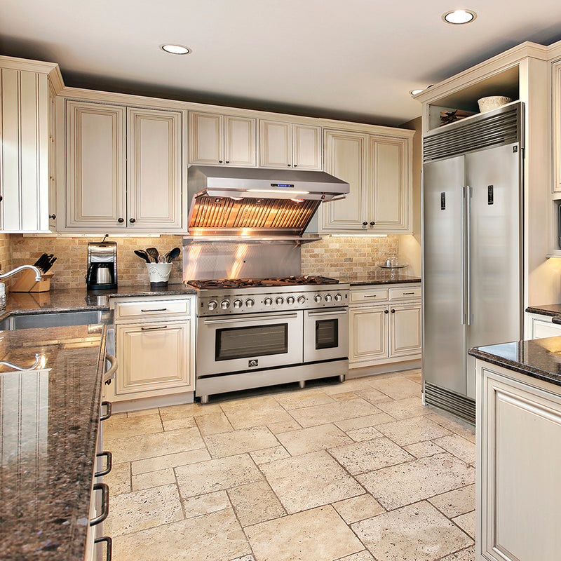 Load image into Gallery viewer, Forno Massimo 48-Inch, Stainless Steel Dual Fuel Range with 8 Burners and Double Convection Ovens - FFSGS6125-48