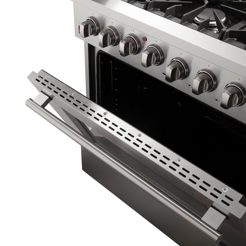 Load image into Gallery viewer, Forno Galiano 36-Inch, Stainless Steel Freestanding Dual Fuel Range with 6 Burners and Double Convection Ovens - FFSGS6156-36