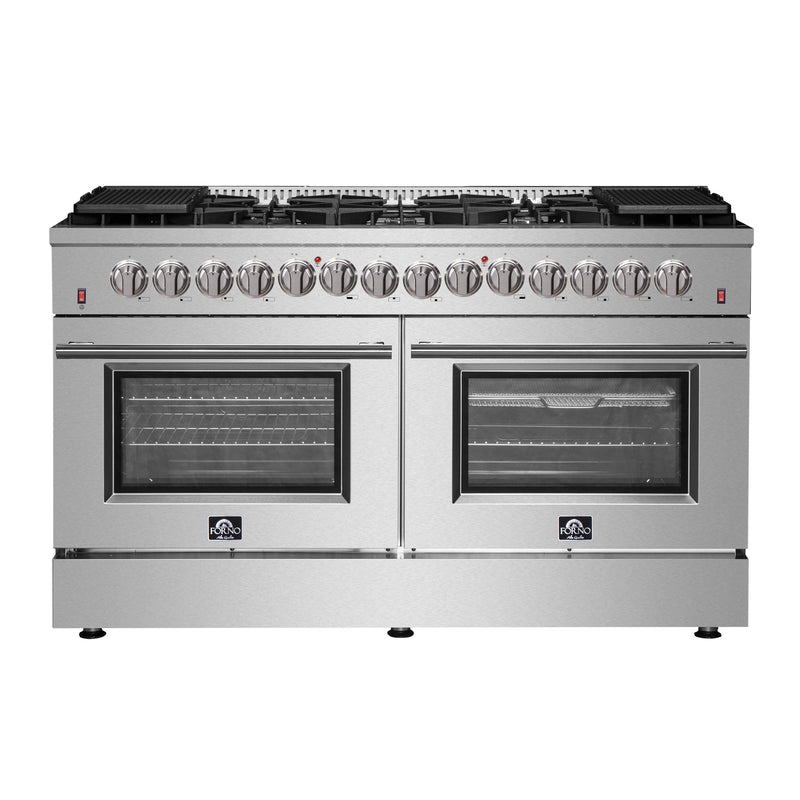 Load image into Gallery viewer, Forno Galiano 60-Inch, Stainless Steel Freestanding Dual Fuel Range with 10 Burners and Double Ovens - FFSGS6156-60