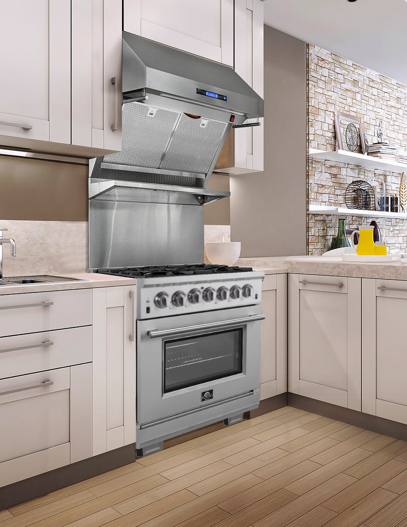 Load image into Gallery viewer, Forno Capriasca 30-Inch, Stainless Steel Freestanding Dual Fuel Range with 4 Burners - FFSGS6187-30