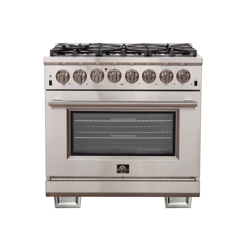 Load image into Gallery viewer, Forno Capriasca 36-Inch Freestanding Dual Fuel Range, 6 Burners, True Convection Oven