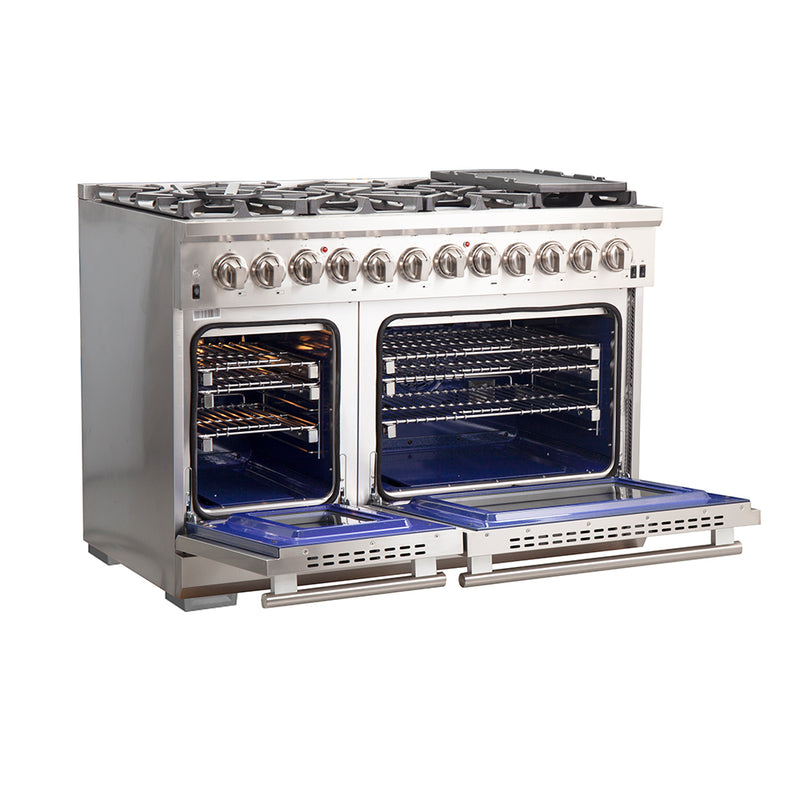 Load image into Gallery viewer, Forno Capriasca 48-Inch, Stainless Steel Freestanding Dual Fuel Range with 8 Burners - FFSGS6187-48