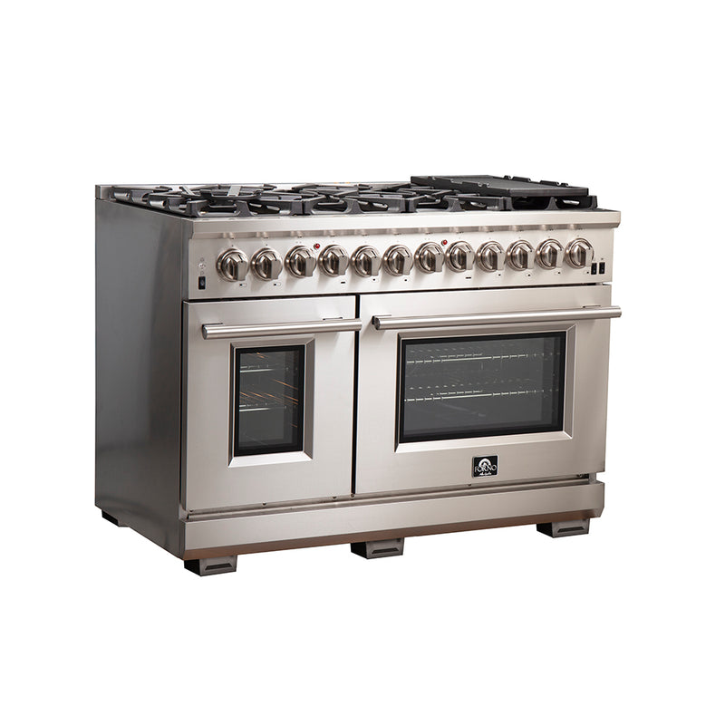 Load image into Gallery viewer, Forno Capriasca 48-Inch, Stainless Steel Freestanding Dual Fuel Range with 8 Burners - FFSGS6187-48