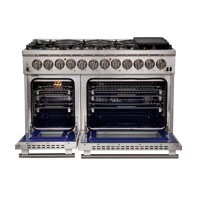 Load image into Gallery viewer, Forno Capriasca 48-Inch, Stainless Steel Freestanding Dual Fuel Range with 8 Burners - FFSGS6187-48