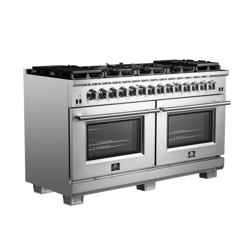 Load image into Gallery viewer, Forno Capriasca 60-Inch, Stainless Steel Freestanding Dual Fuel Range with 10 Burners and Double Ovens - FFSGS6187-60