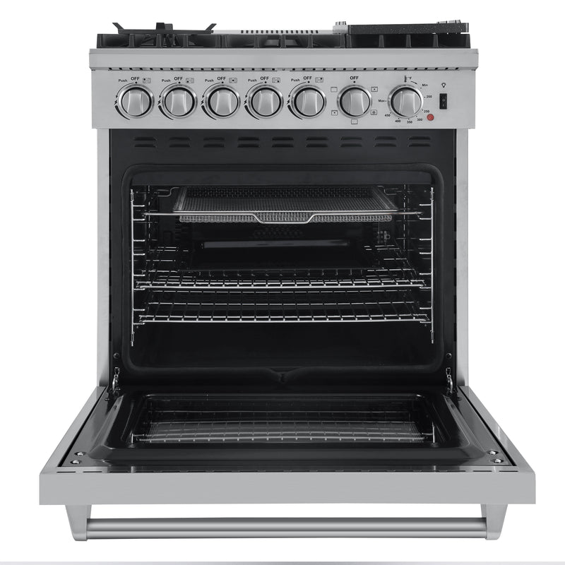 Load image into Gallery viewer, Forno Lazio 30-Inch, Stainless Steel Freestanding Dual Fuel Range, 5 Burners, True Convection Oven - FFSGS6196-30