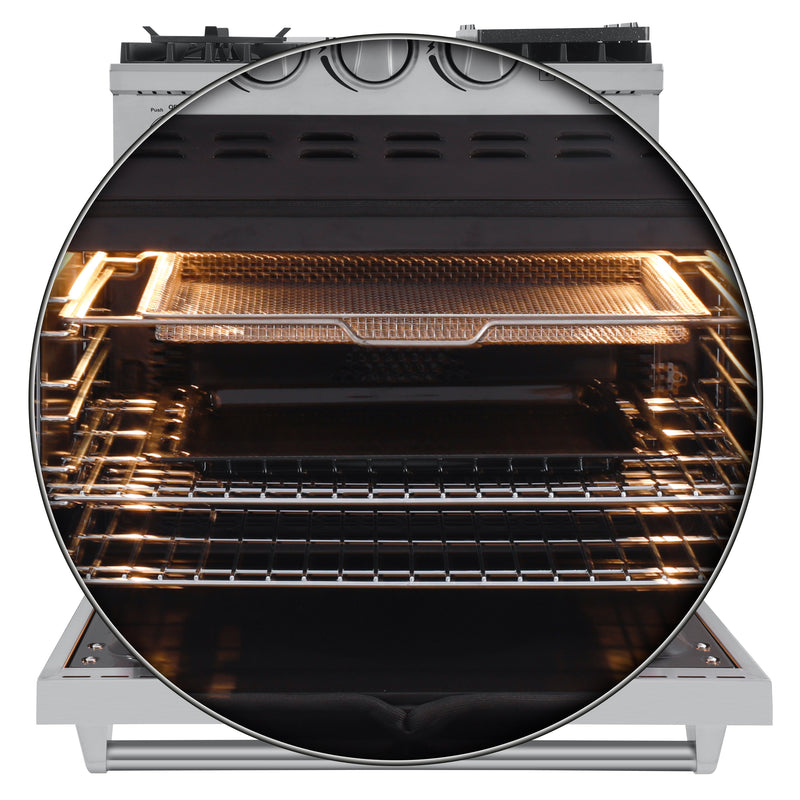Load image into Gallery viewer, Forno Lazio 30-Inch, Stainless Steel Freestanding Dual Fuel Range, 5 Burners, True Convection Oven - FFSGS6196-30