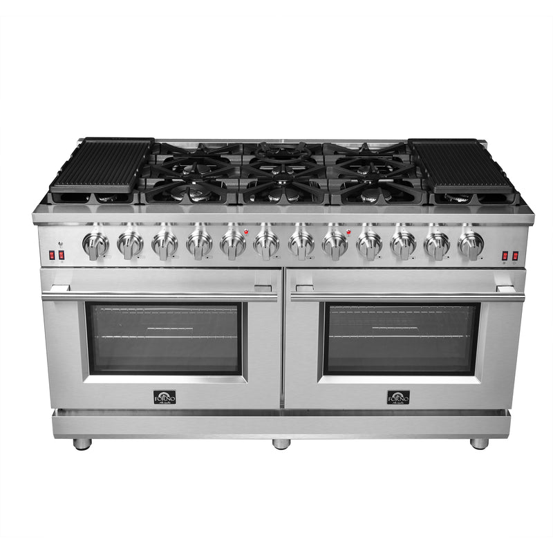 Load image into Gallery viewer, Forno Massimo 60-Inch, Stainless Steel Freestanding Gas Range with 10 Burners - FFSGS6239-60