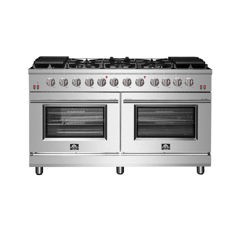 Load image into Gallery viewer, Forno Massimo 60-Inch, Stainless Steel Freestanding Gas Range with 10 Burners - FFSGS6239-60