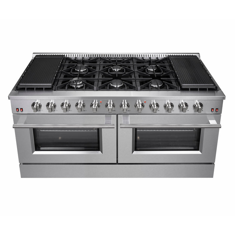 Load image into Gallery viewer, Forno Galiano 60-Inch, Stainless Steel Freestanding Gas Range with 10 Burners, Double Ovens and Griddle - FFSGS6244-60