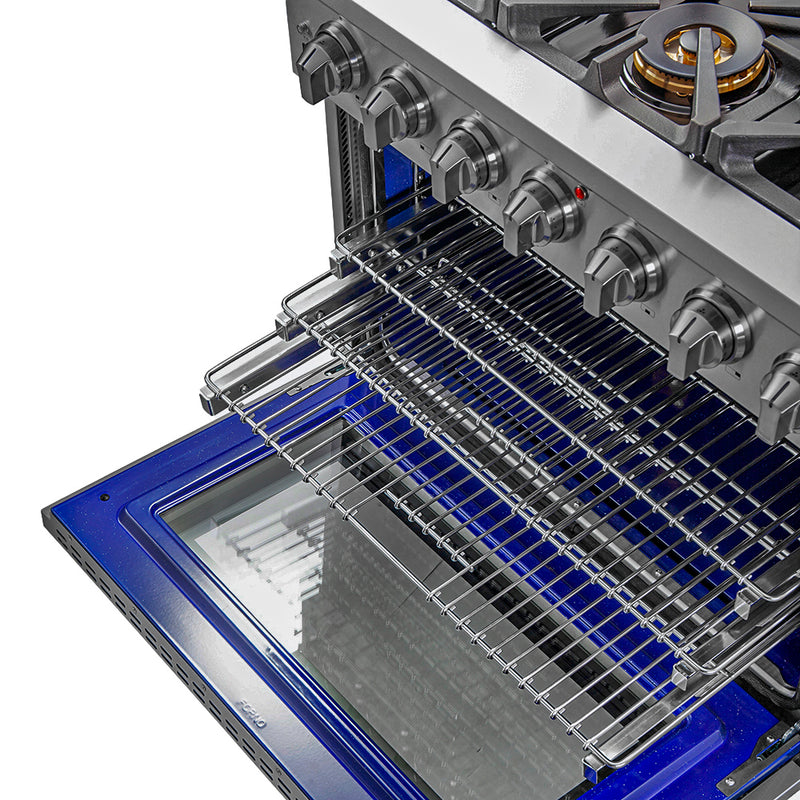 Load image into Gallery viewer, Forno Capriasca 36-Inch, Stainless Steel Gas Range with 6 Brass Burners - FFSGS6260-36