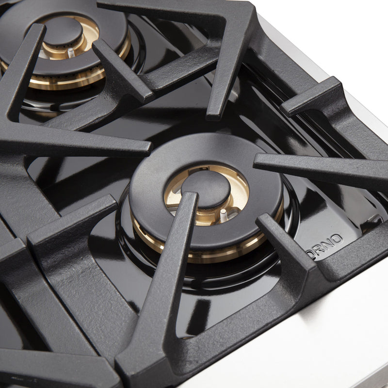 Load image into Gallery viewer, FORNO Capriasca 48-inch Gas Range Stainless Steel, 8 Brass Burners 160,000 BTU, 6.58 cu.ft. Double Oven