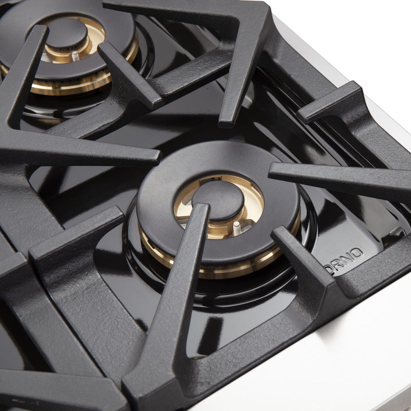 Load image into Gallery viewer, FORNO Capriasca 48-inch Gas Range Stainless Steel, 8 Brass Burners 160,000 BTU, 6.58 cu.ft. Double Oven