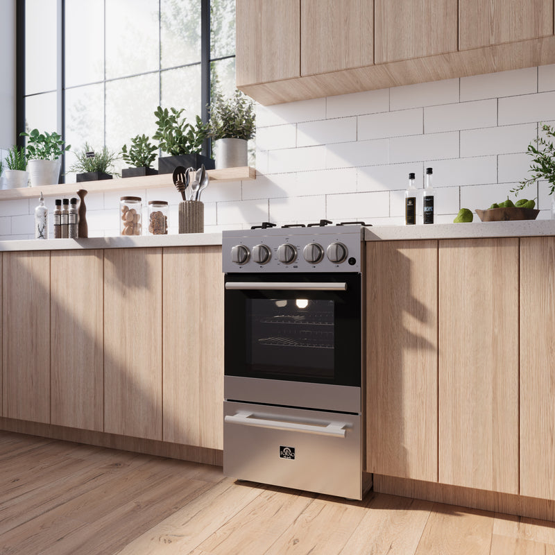 Load image into Gallery viewer, Forno Lamazze 20-Inch, Stainless Steel Freestanding Gas Range, Compact Design - FFSGS6265-20
