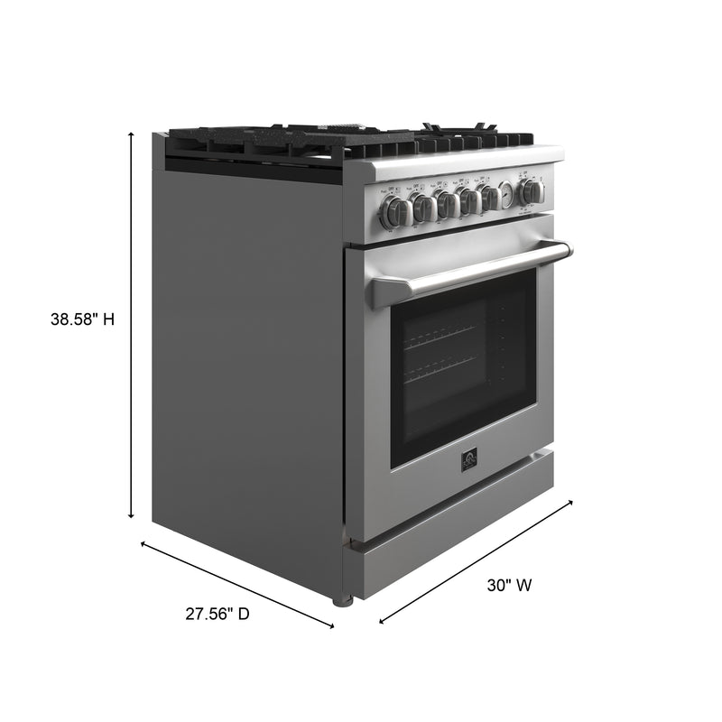 Load image into Gallery viewer, Forno Lazio 30-Inch, Stainless Steel Freestanding Gas Range, 4 Burners - FFSGS6276-30