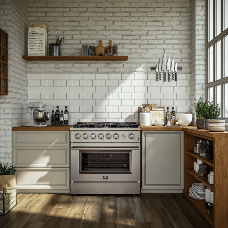 Load image into Gallery viewer, Marco 36-Inch Gas Range Stainless Steel, 6 Burners 67,000 BTU, 5.36 cu.ft. Convection Oven