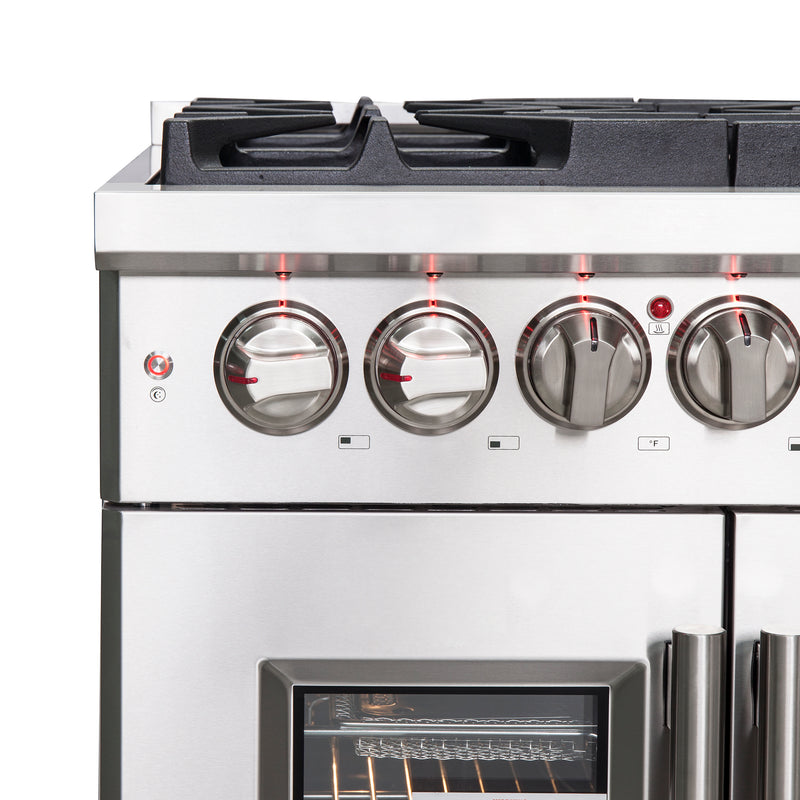 Load image into Gallery viewer, Forno Massimo 30-Inch, Stainless Steel Freestanding French Door Dual Fuel Range with 4 Burners - FFSGS6325-30