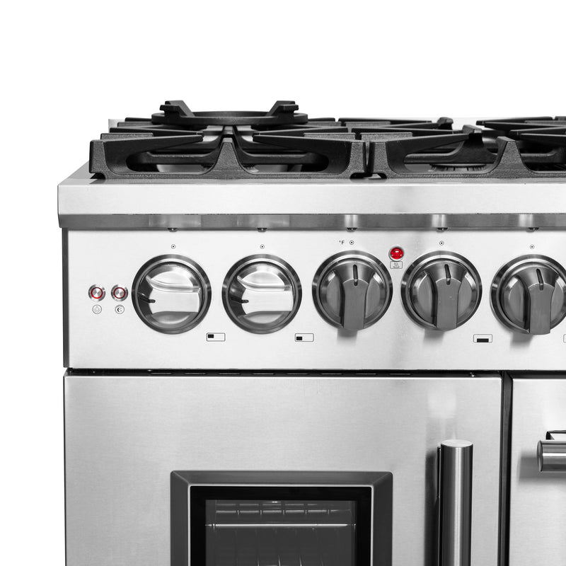 Load image into Gallery viewer, Forno Massimo 48-Inch, Stainless Steel Freestanding French Door Dual Fuel Range with 8 Burners - FFSGS6325-48