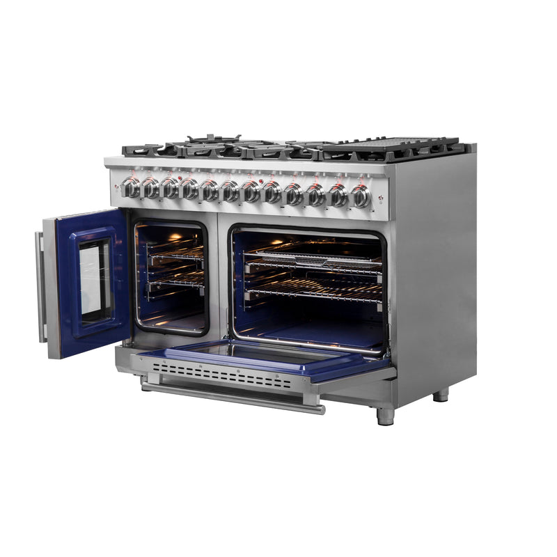 Load image into Gallery viewer, Forno Massimo 48-Inch, Stainless Steel Freestanding French Door Dual Fuel Range with 8 Burners - FFSGS6325-48