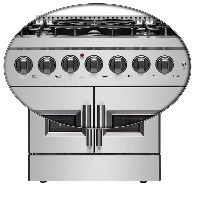 Load image into Gallery viewer, Forno Galiano 30-inch French Door Dual Fuel Range All Stainless Steel, 5 Sealed Burners 68,000 BTU, 4.32 cu.ft. True Convection Oven
