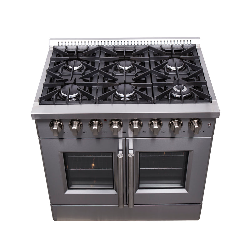 Load image into Gallery viewer, Forno Galiano 36 inch, Stainless Steel Freestanding French Door, Dual Fuel Range - FFSGS6356-36