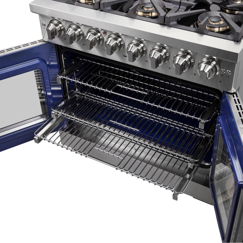 Load image into Gallery viewer, Forno Capriasca 36-Inch, Stainless Steel Freestanding French Door Dual Fuel Range with 6 Burners - FFSGS6387-36