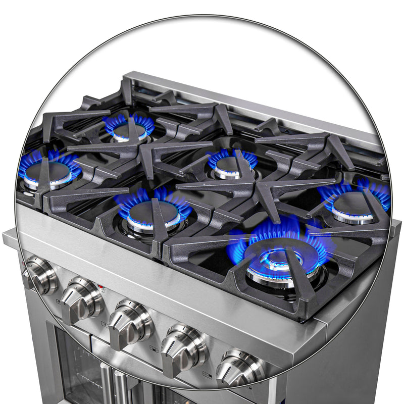 Load image into Gallery viewer, Forno Massimo 36-Inch, Stainless Steel Freestanding French Door Gas Range with 6 Burners - FFSGS6439-36