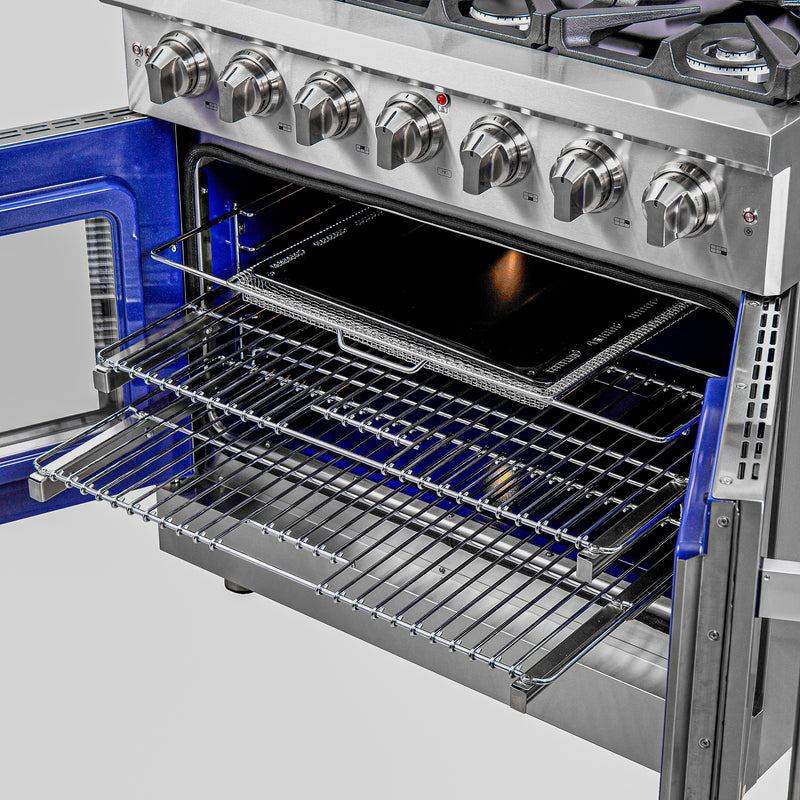 Load image into Gallery viewer, Forno Massimo 36-Inch, Stainless Steel Freestanding French Door Gas Range with 6 Burners - FFSGS6439-36