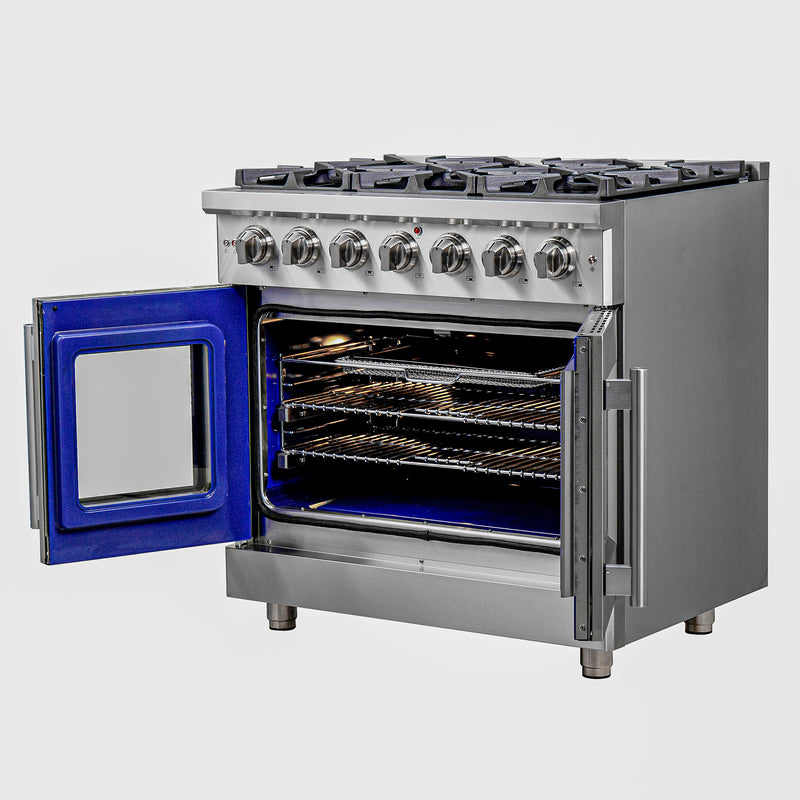 Load image into Gallery viewer, Forno Massimo 36-Inch Freestanding French Door Gas Range, 6 Burners, Convection Oven, Energy Efficient
