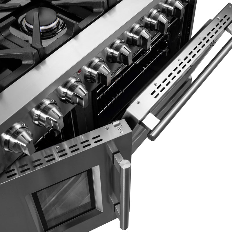 Load image into Gallery viewer, Forno Massimo 48-Inch, Stainless Steel Freestanding French Door Gas Range with 8 Burners - FFSGS6439-48