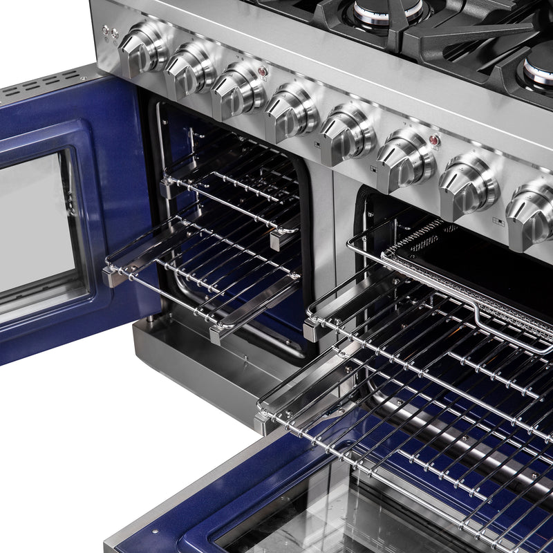 Load image into Gallery viewer, Forno Massimo 48-Inch, Stainless Steel Freestanding French Door Gas Range with 8 Burners - FFSGS6439-48