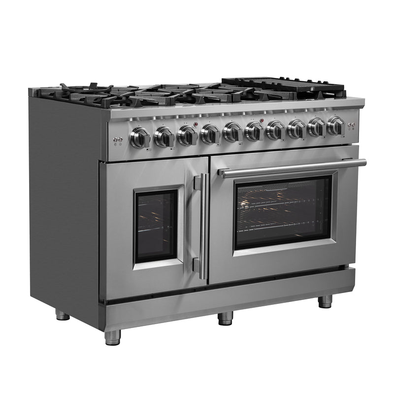 Load image into Gallery viewer, Forno Massimo 48-Inch Freestanding French Door Gas Range, 8 Burners, Convection Oven, Energy Efficient