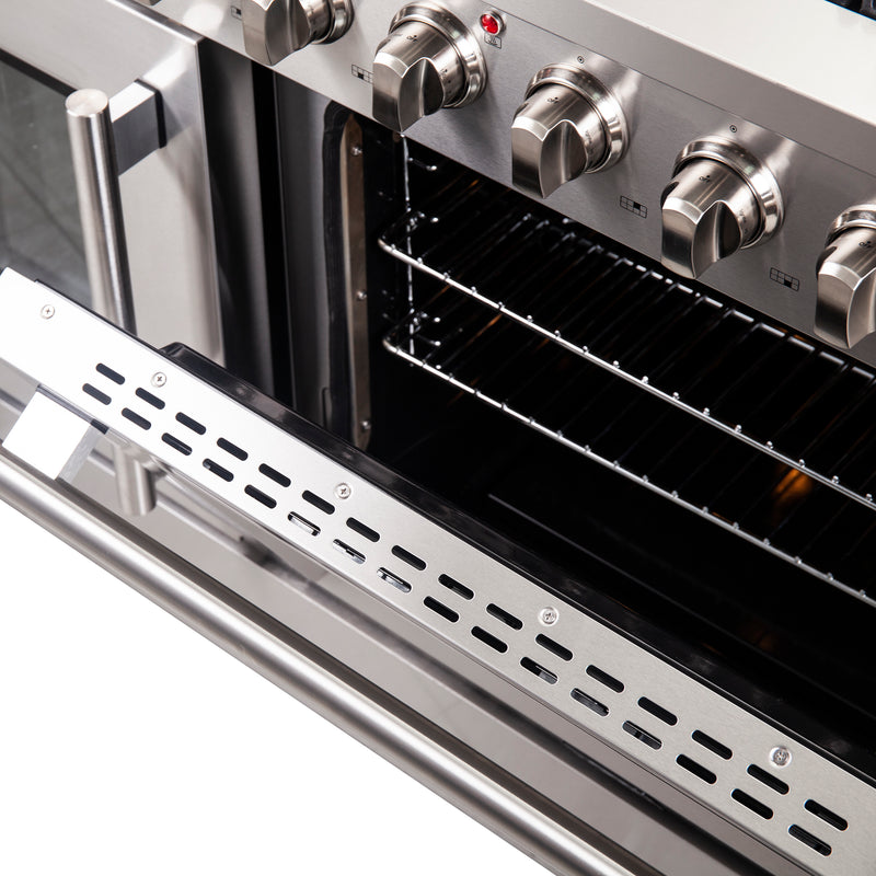 Load image into Gallery viewer, Forno Galiano 48-Inch Freestanding French Door Gas Range, 8 Burners, Griddle, Convection Oven, Energy Efficient