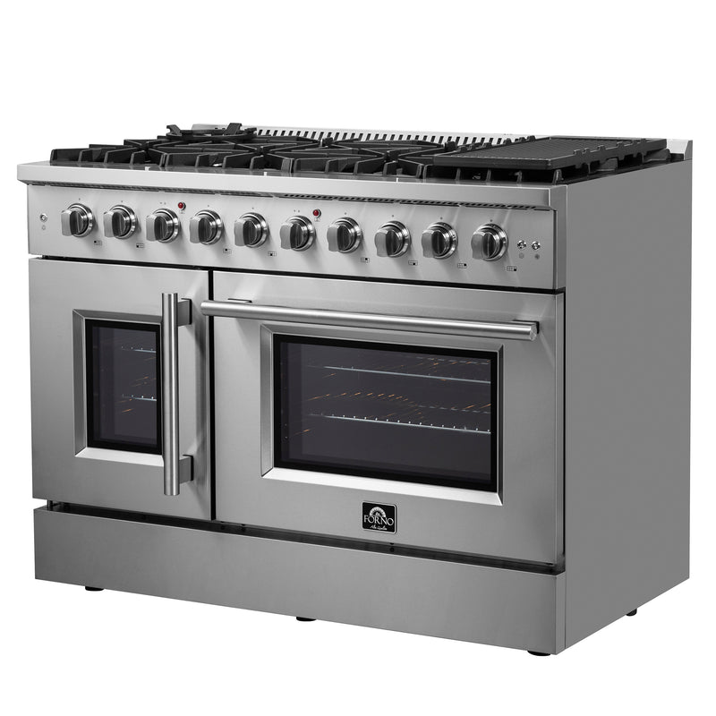Load image into Gallery viewer, Forno Galiano 48-Inch Freestanding French Door Gas Range, 8 Burners, Griddle, Convection Oven, Energy Efficient