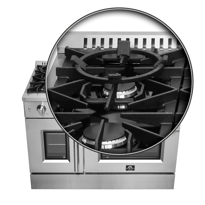 Load image into Gallery viewer, Forno Galiano 48-Inch Freestanding French Door Gas Range, 8 Burners, Griddle, Convection Oven, Energy Efficient