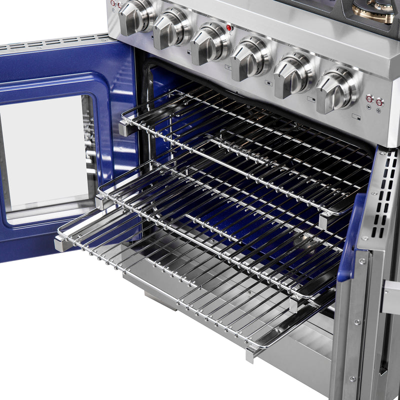 Load image into Gallery viewer, Forno Capriasca 30-Inch, Stainless Steel Freestanding French Door Gas Range with 4 Burners - FFSGS6460-30