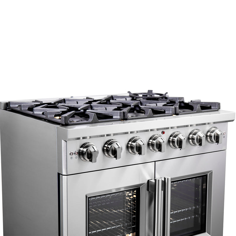 Load image into Gallery viewer, Forno Capriasca 36-Inch, Stainless Steel Freestanding French Door Gas Range with 6 Burners - FFSGS6460-36