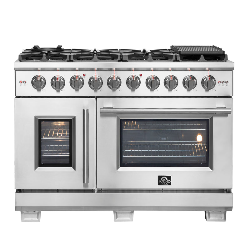 Load image into Gallery viewer, Forno Capriasca 48-Inch Freestanding French Door Gas Range, 8 Burners, Convection Oven, Energy Efficient