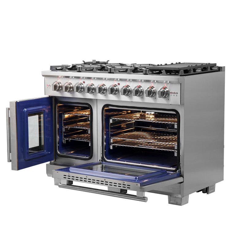 Load image into Gallery viewer, Forno Capriasca 48-Inch Freestanding French Door Gas Range, 8 Burners, Convection Oven, Energy Efficient