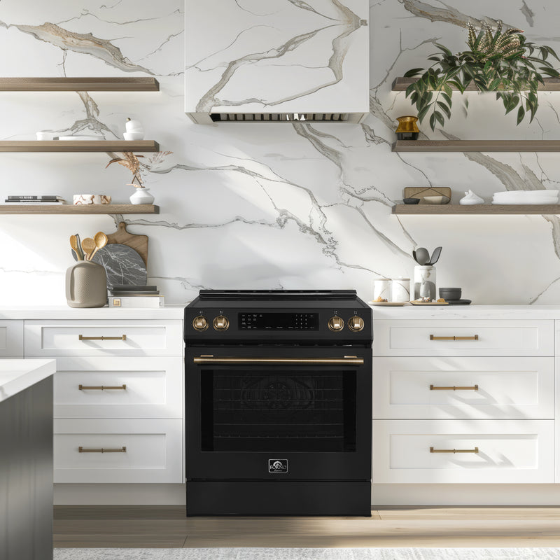 Load image into Gallery viewer, Forno Donatello Espresso 30-Inch, Black Slide-In Induction Range - FFSIN0905-30BLK