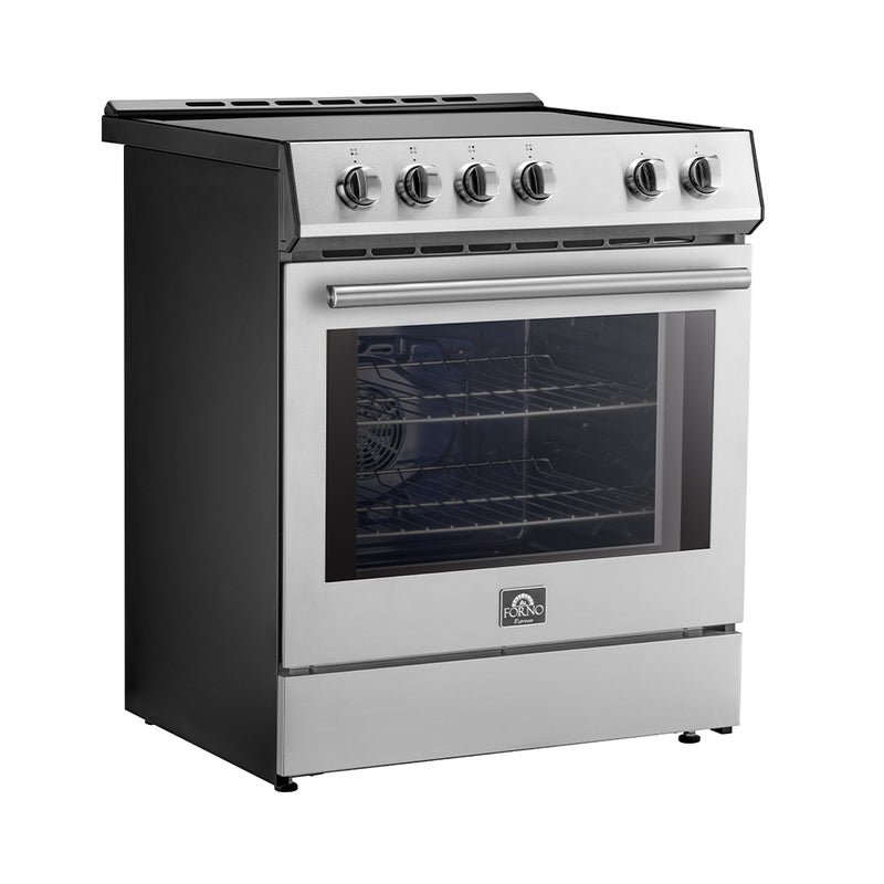 Load image into Gallery viewer, Forno Leonardo Espresso 30-Inch Slide-In Stainless Steel Induction Range, Convection Oven, 5 Cooking Zones